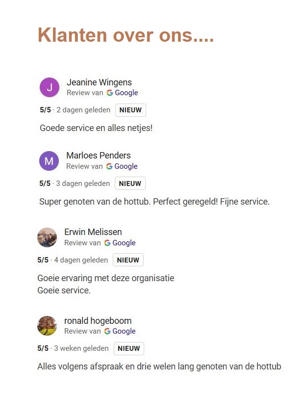 Verhuur Hottubs Nederland Reviews